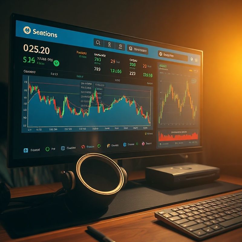 Panel de monitorización de trading en tiempo real con interfaz azul